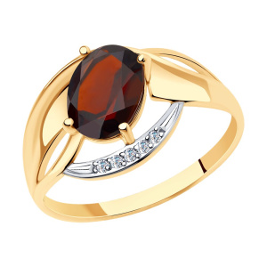 Кольцо из золота с полудрагоценными вставками