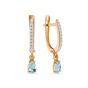 Серьги из золота с полудрагоценными вставками