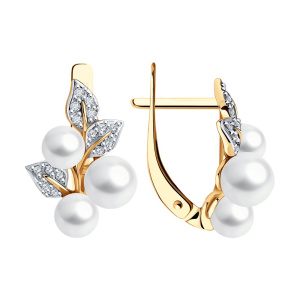 Серьги из золота с полудрагоценными вставками