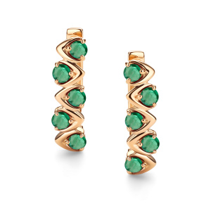 Серьги из золота с цветными драгоценными вставками