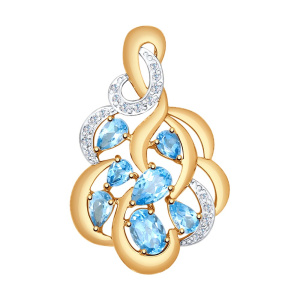 Подвеска из золота с полудрагоценными вставками