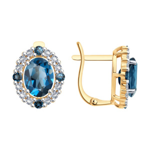 Серьги из золота с полудрагоценными вставками