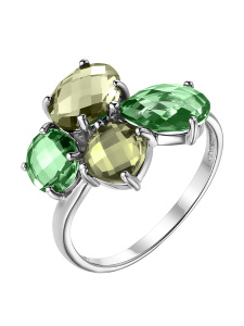 Кольцо из серебра с полудрагоценными вставками