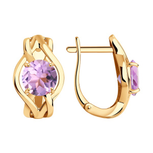 Серьги из золота с полудрагоценными вставками