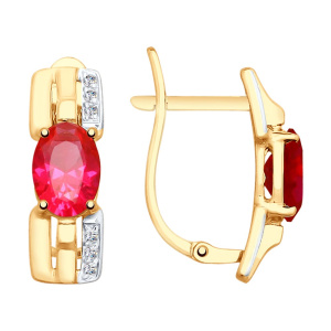 Серьги из золота с полудрагоценными вставками