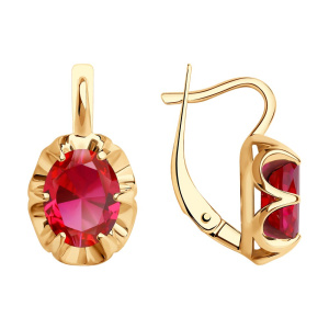 Серьги из золота с полудрагоценными вставками