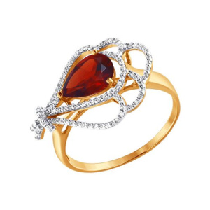 Кольцо из золота с полудрагоценными вставками