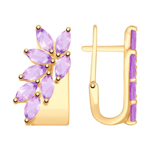 Серьги из золота с полудрагоценными вставками