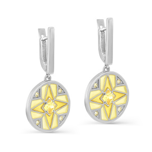 Серьги из серебра с полудрагоценными вставками