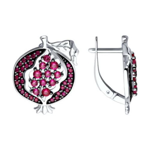 Серьги из серебра с полудрагоценными вставками