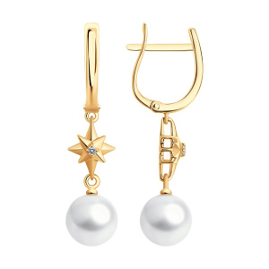 Серьги из золота с полудрагоценными вставками