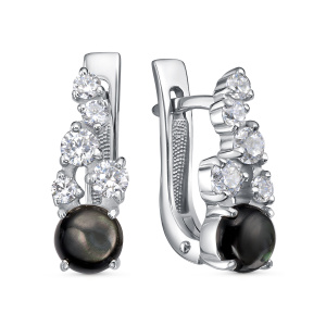 Серьги из серебра с полудрагоценными вставками