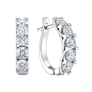 Серьги из золота с бриллиантами выращенными