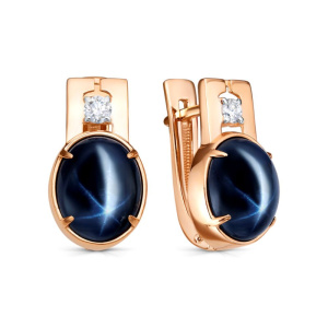 Серьги из золота с цветными драгоценными вставками