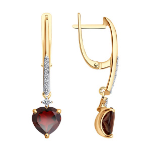 Серьги из золота с полудрагоценными вставками