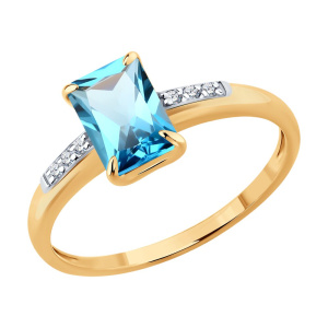 Кольцо из золота с полудрагоценными вставками