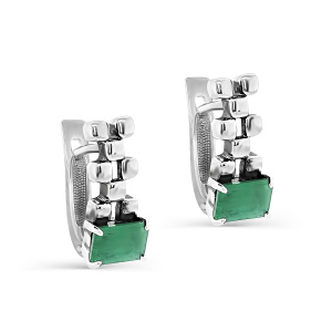 Серьги из серебра с полудрагоценными вставками