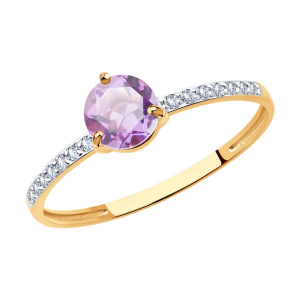 Кольцо из золота с полудрагоценными вставками