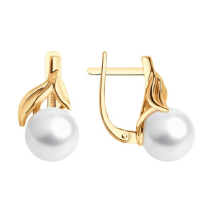 Серьги из золота с полудрагоценными вставками