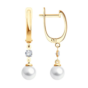 Серьги из золота с полудрагоценными вставками