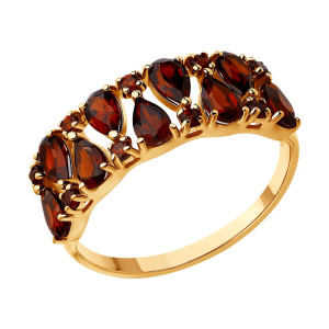 Кольцо из золота с полудрагоценными вставками