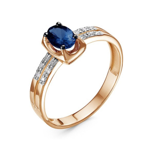 Кольцо из золота с цветными драгоценными вставками