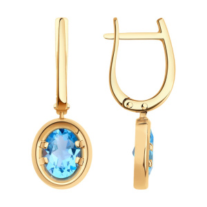 Серьги из золота с полудрагоценными вставками