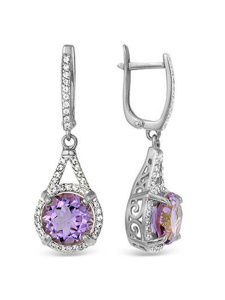 Серьги из серебра с полудрагоценными вставками