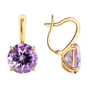 Серьги из золота с полудрагоценными вставками