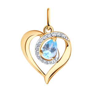 Подвеска из золота с полудрагоценными вставками