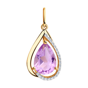 Подвеска из золота с полудрагоценными вставками