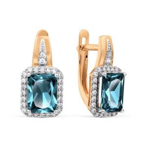 Серьги из золота с полудрагоценными вставками