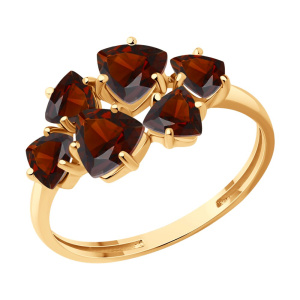 Кольцо из золота с полудрагоценными вставками