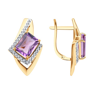 Серьги из золота с полудрагоценными вставками