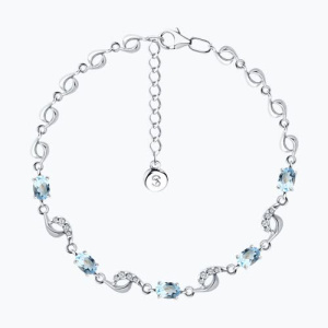 Браслет из серебра с полудрагоценными вставками