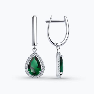 Серьги из серебра с полудрагоценными вставками