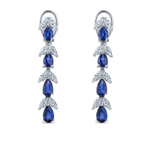 Серьги из золота с цветными драгоценными вставками