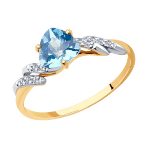 Кольцо из золота с полудрагоценными вставками