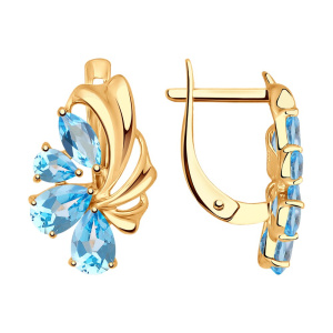 Серьги из золота с полудрагоценными вставками