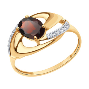 Кольцо из золота с полудрагоценными вставками