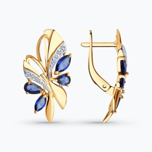 Серьги из золота с полудрагоценными вставками