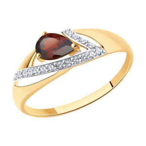 Кольцо из золота с полудрагоценными вставками