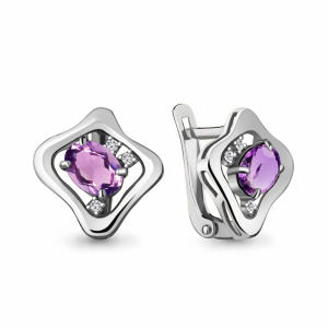 Серьги из серебра с полудрагоценными вставками