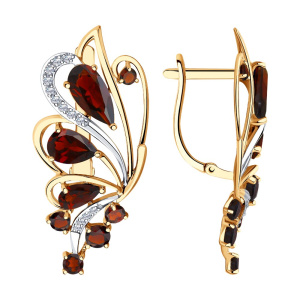 Серьги из золота с полудрагоценными вставками