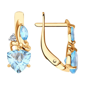 Серьги из золота с полудрагоценными вставками