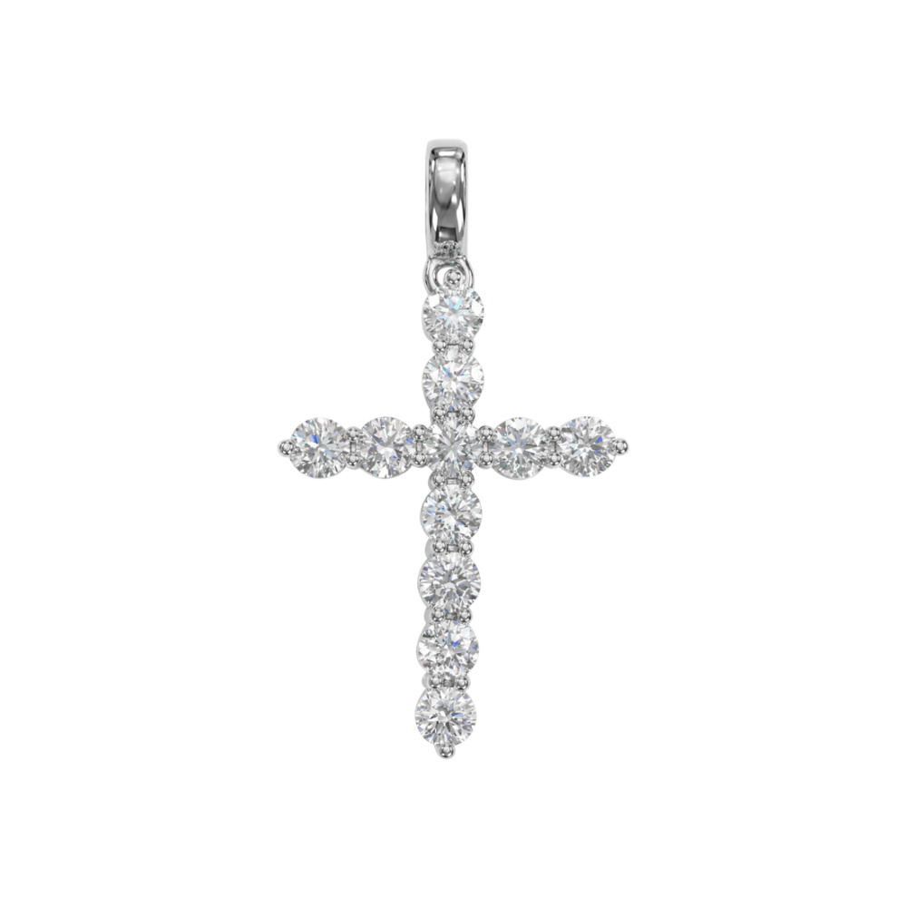 Крест из золота с бриллиантами выращенными