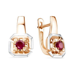 Серьги из золота с цветными драгоценными вставками