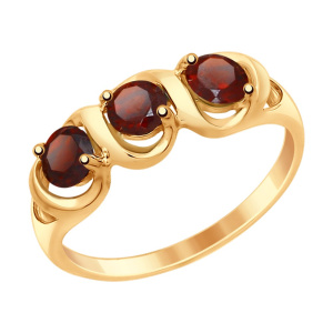 Кольцо из золота с полудрагоценными вставками