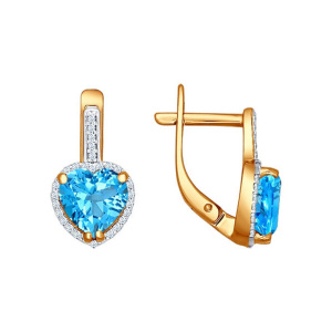 Серьги из золота с полудрагоценными вставками