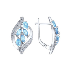 Серьги из серебра с полудрагоценными вставками